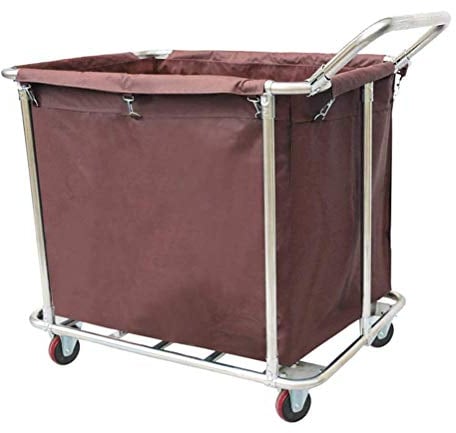NOALED Trolleys, großer Restaurant-Wäschesortierwagen mit Griff und Rädern, kommerzieller Hochleistungs-Rollwagen für Industrie- und Hotelzimmer, 100 kg Tragkraft (Farbe: Blau) (Blau) (Br