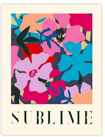 Wee Blue Coo Floral Abstract Sublime Quote Graphic Pattern Bold Large Wall Art Poster Print Thick Paper 18X24 Inch