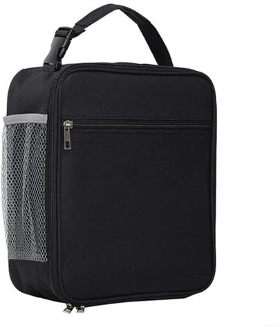 DAZZLEEX Lonchera portátil, forro de aluminio para resistencia térmica, bolsa de almuerzo aislada para oficina, picnics (negro)
