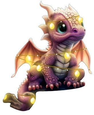 Weihnachtsdeko Niedlicher Baby Drache im Ei Anhänger Weihnachten Dinosaur 2D Acryl Lustige Weihnachtskugel Katze Cute Deko Christmas Ornaments Tannenbaumschmuck Weihnachtsbaum Schmukdeko