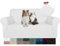 YSTELLAA Samt Sofa Überzug 2 Sitzer, Stretch Sofahusse Universal, Sofaschoner rutschfest, Sofa Covers Mit Armlehne, Couch Bezug Schutz Katze, Waschbare Couchschoner, Weiß