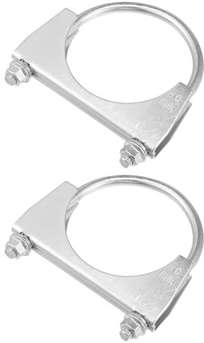 Hihaha Round U Bolt Muffler Exhaust Clamps for Car / 3.15 ID 80mm / 2 Pcs