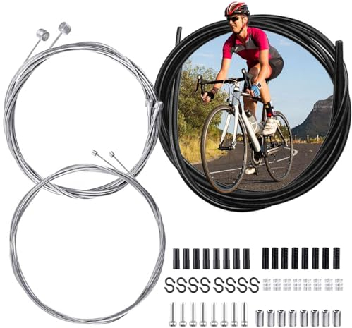 yivom 2 Sätze Bowdenzug Universal Fahrrad Schaltzug Set, Bremszug Fahrrad Hinten Bowdenzug Fahrrad Bremse mit Außenhüllenzug Schlauch Bowdenzug für Mountainbike Rennrad