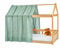 Lovely Hippo Hausbett Himmel - 100% Baumwolle - Betthimmel Hausbett aus Musselin - Bett Vorhang Kinderbett - Himmelbett Vorhänge 90x200cm (Eukalyptus/Gold, 120 x 370 cm (1er Set))