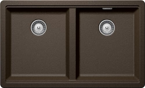 SCHOCK - Küchenspüle Galaxy N200 2 Becken mit funktionalem Rand für | Material ®Cristadur; Bronze; 750 x 456 mm