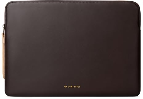 Comfyable Laptop Sleeve Compatible with 16 Inch MacBook Pro M4 M3 M2 M1 2024-2019 & 15 Inch MacBook Air M4 2025 A3241 M3 2024 M2 (Loose Fit), Slim Protective PU Leather Bag Waterproof Case for Mac