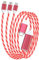 Led USB C Multi Charging Cable Light up 3 in 1 Charging Cable 3A USB C to Multi Charging Cable PD Fast Multiple Charging with Type C/Micro USB/IP for Samsung S23 S22 S21,Phone14 13 12,Pad Pro,4FT,Red
