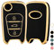 OFF WE GO Autoschlüssel Hülle Schlüsselhülle Cover für Hyundai i30 i20 i10 ix20 ix35 Schlüsselcover Schlüsselbox für Kia Sportage Ceed Soul Rio Picanto Venga TPU Schlüssel Schutz Gehäuse, Schwarz Gold