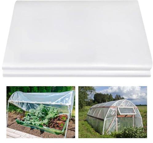 Bache pour Serre 2 x 3 m, Bache Transparente Exterieur de Protection, Plastique Réutilisable et Imperméable