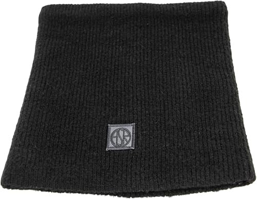 IMMA AS ROMA ASR LEATHER PATCH KNITTED WARM NECK - BLACK