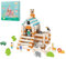 ENIKMOSD Holzbausteine ab 2 3 4 5 6 Jahren,Bauklötze aus Holz,Montessori Konstruktions Spielzeug,Holzspielzeug,Lernspielzeug,Stapelspielzeug Kreativ Set 122 Bausteinen