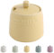Dowbom Sucrier avec couvercle et cuillère, pot à sucre, pot à sucre, pot à sucre, pot de rangement, récipient à sucre (jaune)
