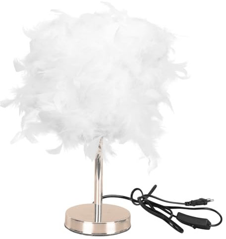 Angoily Federn Schreibtischlampe Mit Robuster Oberfläche Und Angenehmem Licht Für Schlafzimmer Und Arbeitszimmer Dekorative Tischleuchte Mit Federn Für Wohnliche Atmosphäre