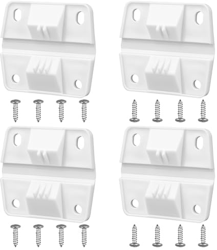 4 Set Cooler Plastic Hinges with Screws Set, Cooler-Hinges Replacement Parts, Compatible with Coleman Camping Coolers Hinge with 16 Pcs Screws