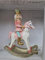 Arinosa Nußknacker Schaukelpferd Weihnachten Shabby Pastell Rosa Mint Gold 13x18x6cm