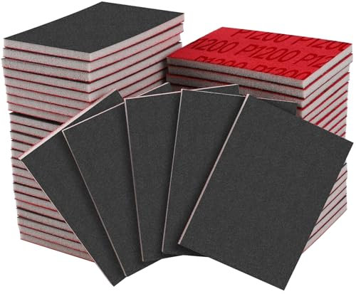Shineboc 20 Stück Schleifschwämme Set, 1200 Körnung Nass-Trocken-Schleifpapier, Flexibler Schleifschwamm Holz, Professional Schleifpads für Metall, Holz, Farbe, Spachtelmasse, Autokarosseriereparatur