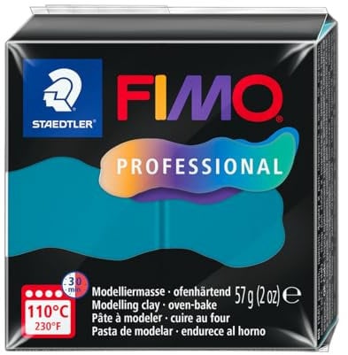 STAEDTLER FIMO Professional 8040 - Pasta per modellare il forno, appositamente progettata per professionisti e artisti, prodotto singolo petrolio, 8040-36