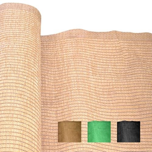 Malla de Sombra y Privacidad Beige | De 4x5 Metros | Fibras Alta Resistencia HDPE con Tratamiento UV, Alta Densidad,Transpirable, Fácil instalación | para jardín, balcón, vayas o Piscina.