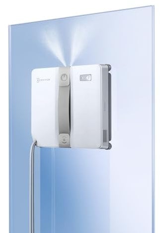 ECOVACS WINBOT Mini Fensterputzroboter, kompaktes Design, Doppel-Düsen mit Ultraschall-Zerstäubung, 9-Stufen-Schutzsystem, intelligente Pfadplanung, 3 Reinigungsmodi, Anti-Rutsch-System, Grau