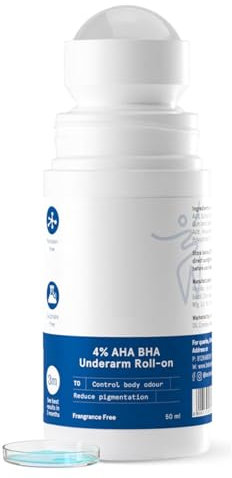 NN 4% Aha Bha Achsel-Roll-On | parfümfrei | 1% Mandelsäure, 2% Milchsäure & Alpha-Arbutin | verblasst Pigmentation, alkohol- und aluminiumfrei | geeignet für empfindliche Haut | 50 ml