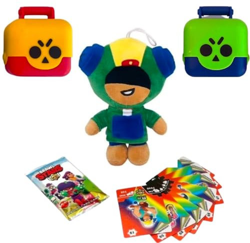 Brawl-Stars - Set di 96 carte, 2 personaggi, maschere (Leon)