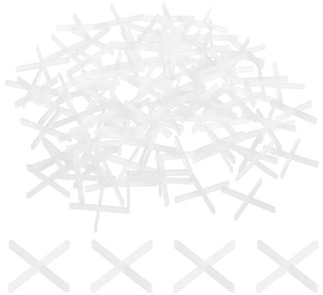 sourcing map 800Pcs Tile Spacers, 1mm 1/32 Cross Shape Wall Floor Tile Spacer Tiling Tools for Ceramic Tile Installation, White