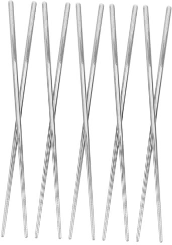 QWFVHJ Palillos japoneses, Palillos Personalizados, 5 Pares de Palillos de Acero Inoxidable, Palillos for Principiantes for Adultos, Palillos de Cantina, Palillos Chinos