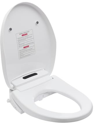 YUNRUX Ferngesteuerter Bidet-Toilettensitz Mehrere Spülmodi LED-Anzeige Bidet warmes Wasser Dusch WC-Sitz Aufsatz lufttrocknen fit für 49-55cm Toilettenlänge 11.5-18.5cm Befestigungslöchern