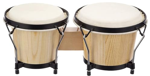 Bongo-Trommler aus – Bongo-Trommel-Set, stimmbares, handgefertigtes Holzinstrument, Anfänger, Eichen-Bongo-Trommeln, 15,2 cm und 17,8 cm Bongos für Kinder, Erwachsene, Anfänger, pädagogische