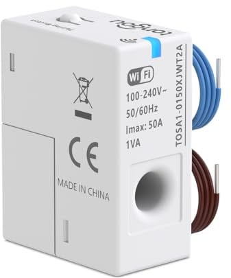 Tongou Monitoreo de energía WiFi Smart WiFi de 1 fase, convertidor de corriente con detección CT para hasta 50 A, medidor de energía a través de la aplicación Smart Life, medición de corriente sin