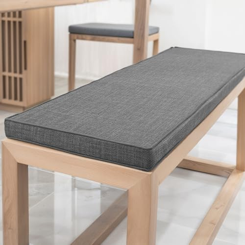 YFHT Bankauflage 180x50x5cm waschbares Bankkissen aus Leinen mit Rutschfester Unterseite und Paspel, Sitzkissen für Gartenbank, Terrasse, Innen Fensterbank, Flurbank, Rattanstühle usw