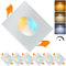 MATO 6x LED Einbaustrahler Eckig 230V Dimmbar 5W - Flache Spots 68mm Lochmaß - IP44 Einbauleuchten für das Bad - Deckenspots Badezimmer & Außen - Einbauspots Lichtfarbe umschaltbar, CRI 90+, 510lm