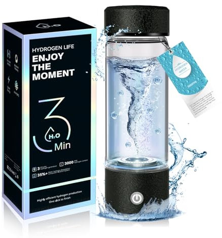 2025 Upgrade Hydrogen Water Bottle 8.0【3000 PPB (3X Standard) via SPE/PEM Tech】Hydro Water Bottle 100% Leak Proof【8-Hour Nanobubble Clustering - H₂ Persistence】NCE Nano-Electrolysis 99.99% H₂