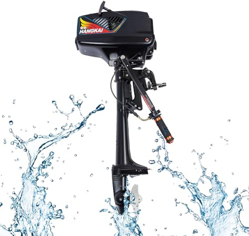 2-Takt 3,6 PS Außenbordmotor 55 ccm Schiffsmotor Benzinmotor, AußEnborder Bootsmotor mit CDI Zündsystem, Halb wassergekühlt & Halb luftgekühlt System, für Schlauchboote, Fischerboote, Kajaks, Gummiboo