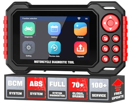 M7 Motorcycle Scanner Diagnostic Tool, Full System OBD2 Scan Tool | 70+ motorcycle brands, 100+ service functions, auto VIN detection, free lifetime WiFi updates