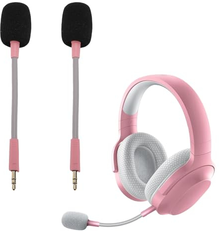 Diyeeni Ersatzmikrofon, 3,5 Mm Abtrennbares Gaming -Mikrofonboom, Rauschreduktionsmikrofon Kompatibel mit Barracuda X Headset, Goldener Plattenstopfen, 2pcs (PINK)