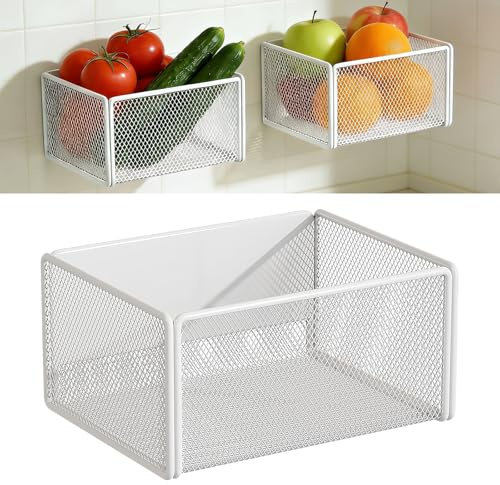 Magnetregal Küchenorganizer GewüRzregal Magnetisch KüHlschrank Magnet Regal | Weiß Magnetisches Gewürzregal für Kühlschrank, Ohne Bohren Magnet Ablage für Küchenorganisation und Bathroom Lagerung