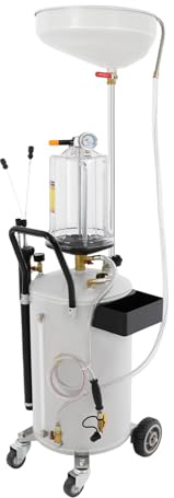 Récupérateur d'huile pneumatique 19 gall/72 l avec verre doseur de 2,64 galles/10 l, entonnoir réglable à 360 °, pour huile de moteur, huile de transmission, atelier automobile