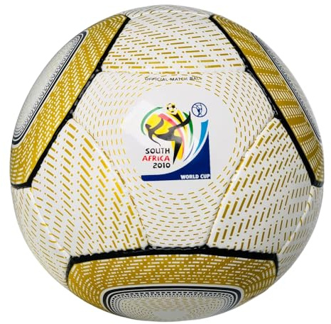 2010 South Africa World Cup Soccer Ball A++ Quality Rexine Size 5 Football with High Air Retention, Water-Resistant, for Soccer Players