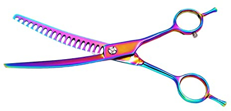 FJMQHU Gebogene Effilierschere für, Haarschere Zum Ausdünnen, Pflegewerkzeug Aus Metall, Edelstahl, Ergonomischer Griff, Geeignet für, 7 Zoll