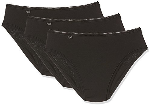 Sloggi Damen 24/7 Microfibre H Tai C3p Unterhose, Schwarz (Noir), (Herstellergröße: EU 38 / FR 40) (3er Pack)