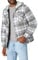 Wrangler Authentics Men's Long Sleeve Quilted Lined Flannel Shirt Jacket with Hood Button, Gray, M