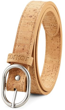Corkor Damen Gürtel Veganer korkleder für Freizeitkleidung Jeansgürtel 25mm