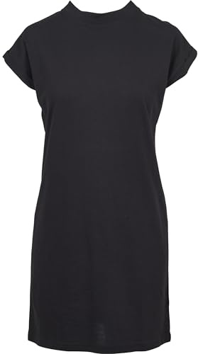 Urban Classics Damen Turtle Extended Shoulder Dress – Baumwoll Kleid mit Stehkragen & überschnittenen Schultern, Regular Fit für Freizeit, Alltag & Streetwear,Schwarz,3XL