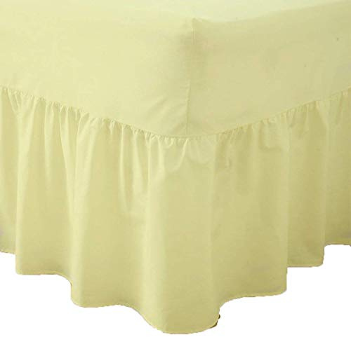 R&Z Luxuary Plain Polycotton Fitted Valance Sheet SIngle, DOuble, King, Super King (Lemon, King)
