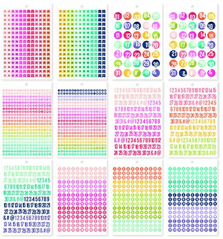 Simple Stories Carpe Diem A5-Aufkleber, Tablet-Nummern