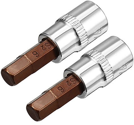Sourcingmap 2pcs 1/4 Drive x H6 (6mm) Hex Bit Socket, S2 Steel Bits CR-V Sockets 1.5 Length Use with Ratchet Wrench, Slide Bar, Extension Rod