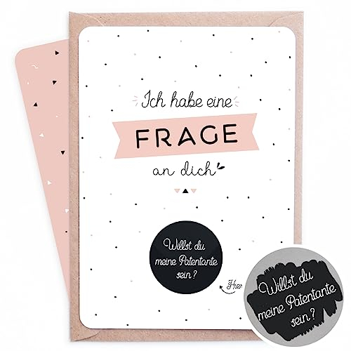 Rubbelkarte Patentante - Willst du meine Patentante sein ? Rubbellose Karte - Geburt - Taufpatin fragen - Patentante fragen - Schwangerschaft verkünden - Rubbelkarte Schwanger - Taufankündigung