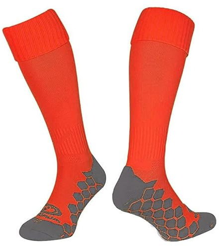 Optimum Classico Sports Socks - Moisture-Wicking, Breathable, Cushioned for Football, Rugby, Athletics - Lightweight, Quick-Dry Red, Senior (7-12)