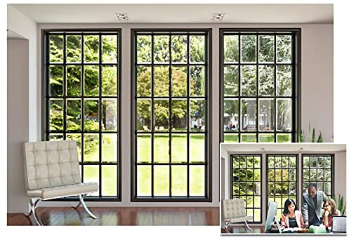 aofoto Business Büro Schiebefenster Hintergrund Fenster Fotografie Hintergrund Boden Fenster French Fensterflügel Arbeiten zu Hause Foto Studio Requisiten Erfolg Tätigkeit, Mann Frau Vinyl Tapete,